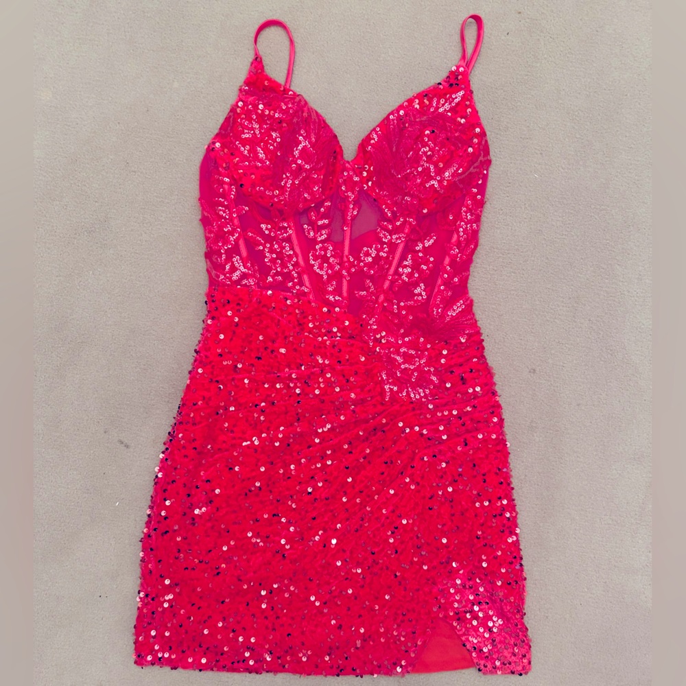 Noras Hot Pink Sequence Dress